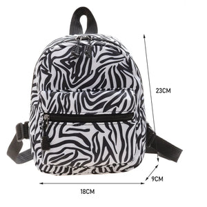 Printed Nylon Women's Mini Backpack School Bag for Girls