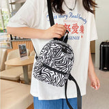 Animal Printing Mini Women's Backpack Nylon Bag for Teen Girls