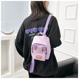 Canvas Women's Mini Backpack Small School Bag for Teen Girls