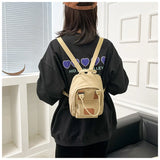Canvas Women's Mini Backpack Small School Bag for Teen Girls