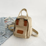 Canvas Women's Mini Backpack Small School Bag for Teen Girls
