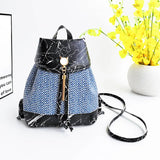 Stone Pattern Knitted Tassel Mini Women's Backpack