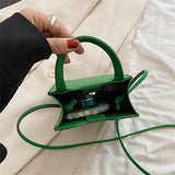 Mini Croc PU Leather Crossbody Phone Bag Short Handle Summer Shoulder Bag