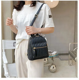Mini Women Backpacks PU Leather Multifunctional Female Shoulder Bags