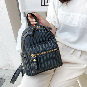 Mini Women Backpacks PU Leather Multifunctional Female Shoulder Bags