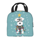Schnauzer Christmas Tree Insulated Lunch Bags Women Animal Dog Lunch Container
