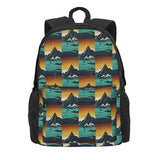 Snowy Mountain Backpacks Men Women Zipper Close Bag