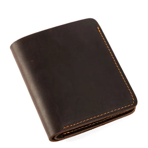 Minimalist 100% Leather Wallet Men Vertical Horizontal Wallet Leather