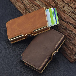 Minimalist Anti RFID Blocking Wallet Men's Money Clip Slim Mini Wallet