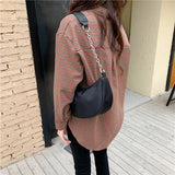 Minimalist Shoulder Bag Women Underarm Zipper Chain Nylon Bag