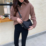 Minimalist Shoulder Bag Women Underarm Zipper Chain Nylon Bag