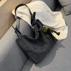 Minimalist Canvas Shoulder Bag Women Large Capacity School Tote Eco Cross Body
