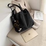 Minimalist Canvas Shoulder Bag Women Large Capacity School Tote Eco Cross Body