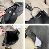Minimalist Canvas Shoulder Bag Women Large Capacity School Tote Eco Cross Body