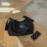 Minimalist PU Leather Shoulder Bag Women Large Capacity Totes Casual Handbags