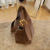 Minimalist PU Leather Shoulder Bag Women Large Capacity Totes Casual Handbags