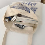 Minimalist Pattern Printing Ladies Canvas Tote Bag for Girls