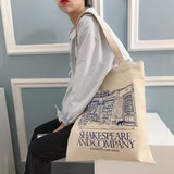 Minimalist Pattern Printing Ladies Canvas Tote Bag for Girls