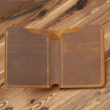 Retro Two Towers Leather Men's Wallet