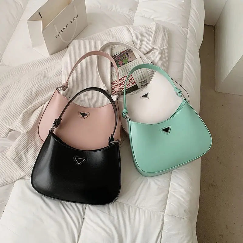 Minimalist PU Leather Shoulder Bag for Women Travel Totes