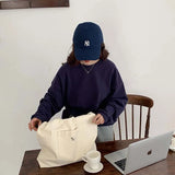 Minimalist Canvas Shoulder Bag High Capacity Totes Shopping Eco-Friendly