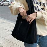 Minimalist Canvas Shoulder Bag High Capacity Totes Shopping Eco-Friendly