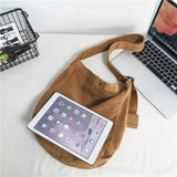 Minimalist Style Solid Shoulder Bags 100% Cotton Unisex