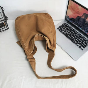 Minimalist Style Shoulder Bag 100% Cotton Unisex Crossbody Bag Canvas Package