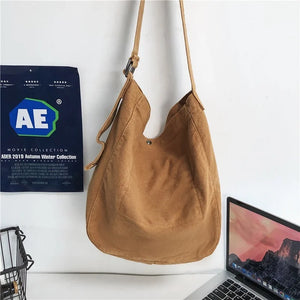 Solid Shoulder Bags 100% Cotton Unisex Crossbody Bags