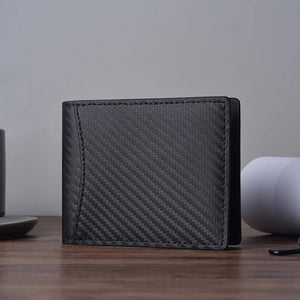 Men's Minimalist Cow Fiber Carbon Wallet with Magnetic Leather Note 8 Case