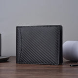 Men's Minimalist Cow Fiber Carbon Wallet with Magnetic Leather Note 8 Case