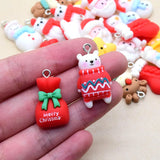 Christmas Charms Resin Flatback Santa Claus Christmas Tree Gift Bag Pendant