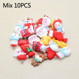 Christmas Charms Resin Flatback Santa Claus Christmas Tree Gift Bag Pendant