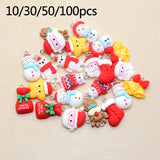 Christmas Charms Resin Flatback Santa Claus Christmas Tree Gift Bag Pendant