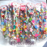 Sweet Girl's Cartoon Jewelry Set: Wooden Necklace & Bracelet
