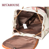 Miyahouse Cat Printed Drawstring Backpack Large Capacity School Bag