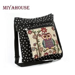 Miyahouse Cartoon Owl Crossbody Bag Lady Flap Bag