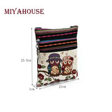 Miyahouse Owl Printed Messenger Bag Women Shoulder Bag