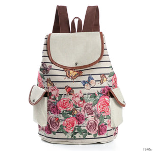 Miyahouse Canvas Backpack Women Drawstring Bag Travel Rucksack