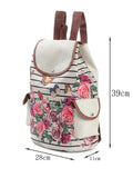 Miyahouse Canvas Backpack Women Drawstring Bag Travel Rucksack