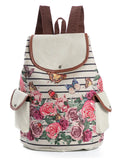 Miyahouse Canvas Backpack Women Drawstring Bag Travel Rucksack