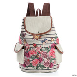 Miyahouse Canvas Backpack Women Drawstring Bag Travel Rucksack
