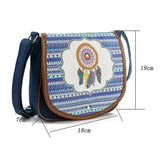 Miyahouse Small Retro Messenger Bag Canvas Stripe Saddle Shoulder Bag