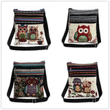 Miyahuose Owl Printed Mini Shoulder Bag Lady Small Double Zipper