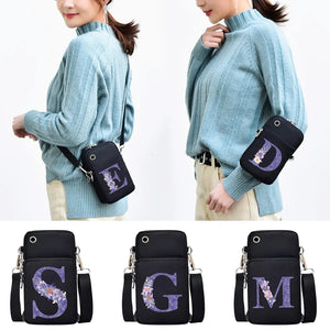 Purple Flower Print Arm Bag for Samsung/iPhone/Huawei