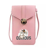 Women's Cat Print Phone Bag Wallet Coin Purse