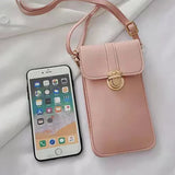 Women's PU Leather Phone Bag Wallet Card Packet Chest Print Messenger Bag
