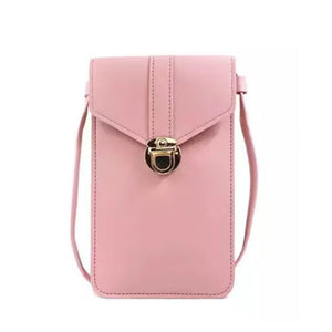 Women's PU Leather Phone Bag Wallet Card Packet Chest Print Messenger Bag