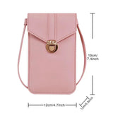 Women's PU Leather Phone Bag Wallet Card Packet Chest Print Messenger Bag