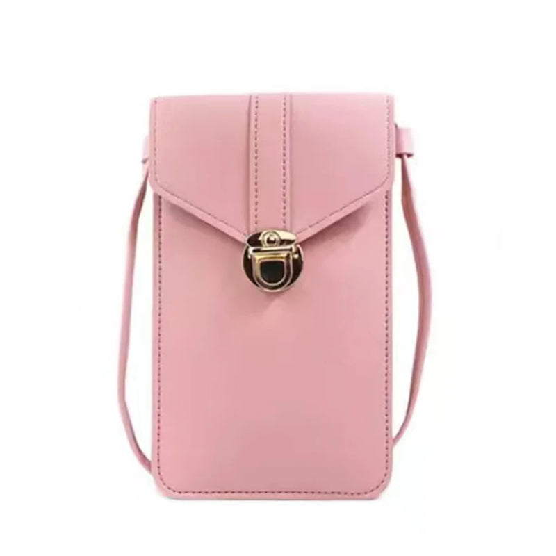 Women's PU Leather Phone Bag Wallet Card Packet Chest Print Messenger Bag